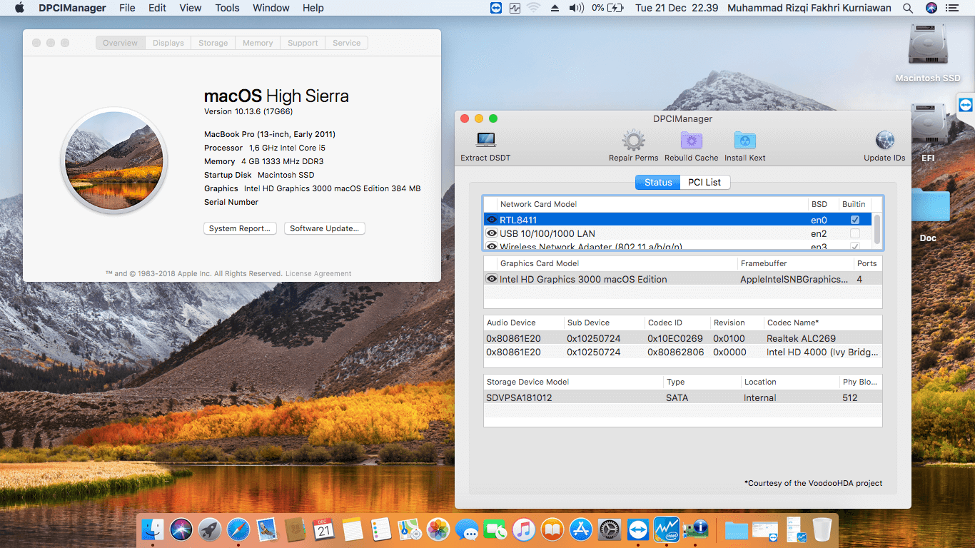 Success Hackintosh macOS High Sierra 10.13.6 Build 17G66 in Acer Aspire V5-471G-52464G50Mass